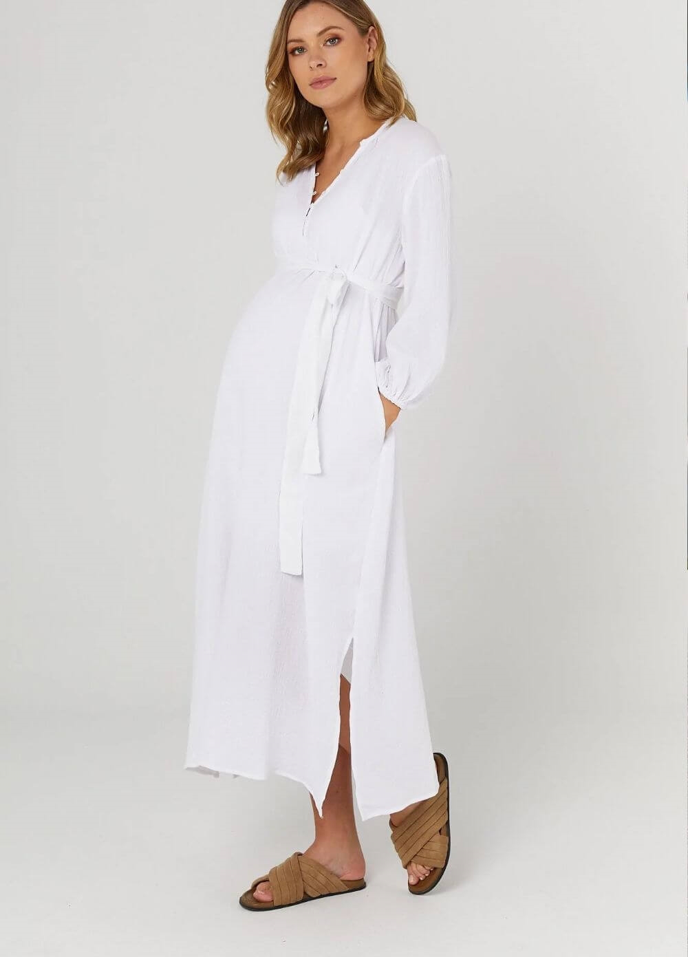 Legoe - Mayfield White Maternity Maxi Dress