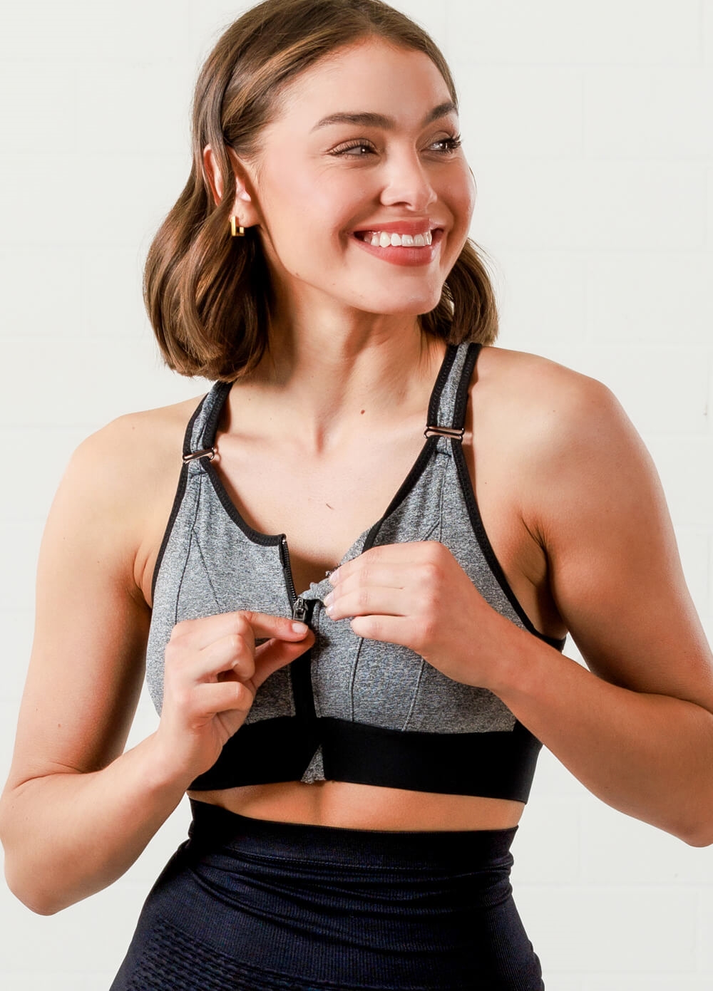 Queen Bee - Frankie Maternity Nursing Sports Bra in Grey