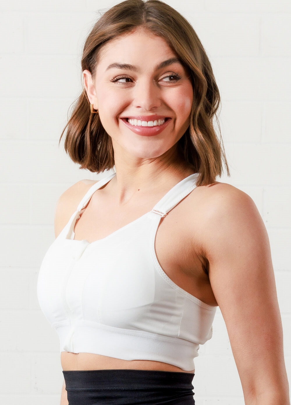 Queen Bee - Frankie Maternity Nursing Sports Bra in White