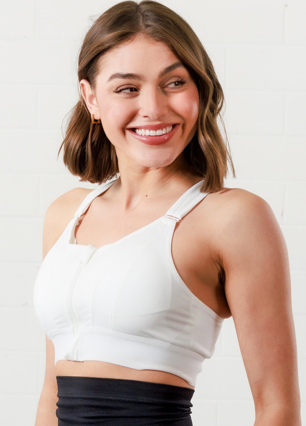 Queen Bee - Frankie Maternity Nursing Sports Bra in White