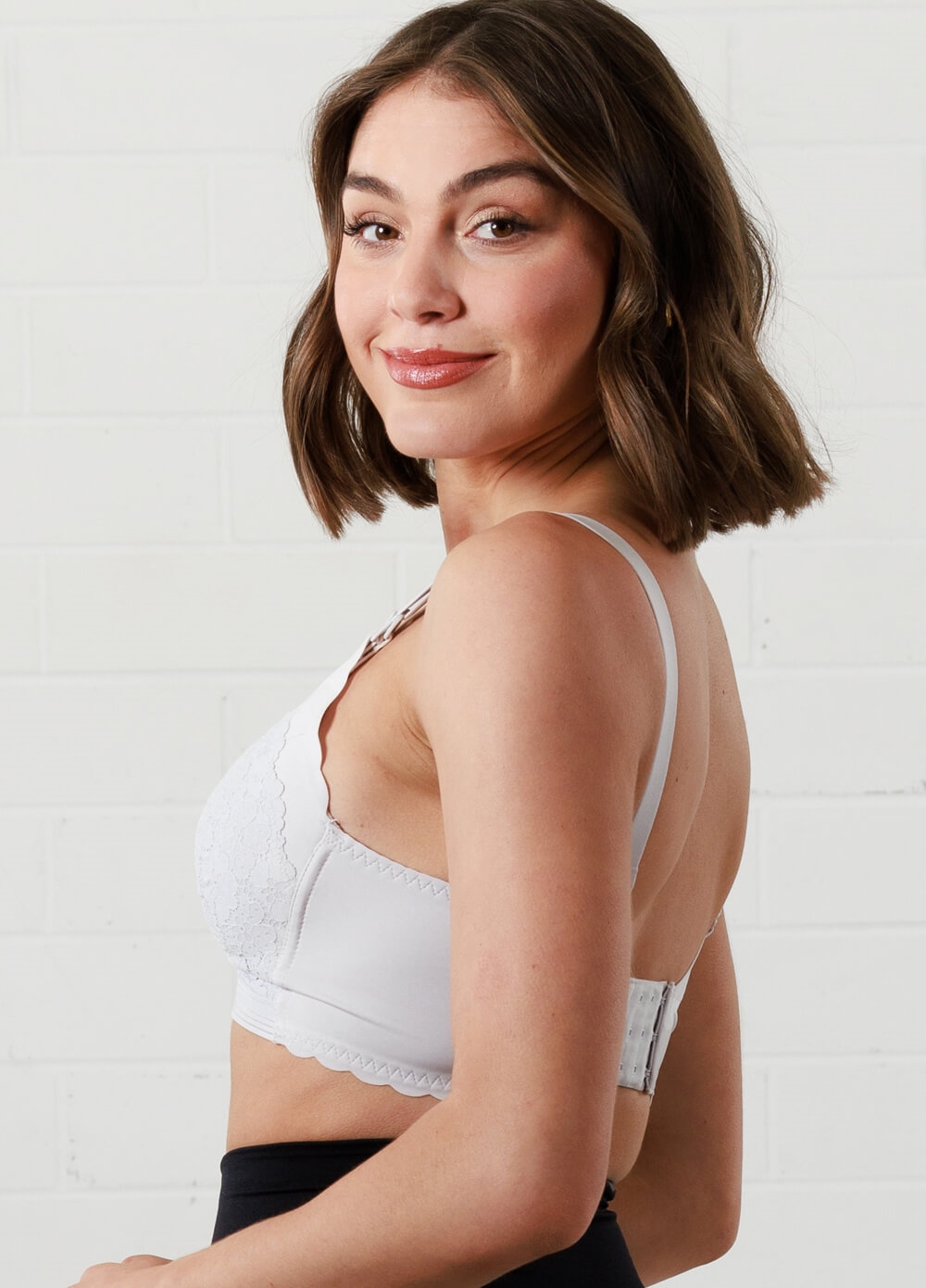 Queen Bee - Camila Lace Maternity Nursing Bra in Fog Grey