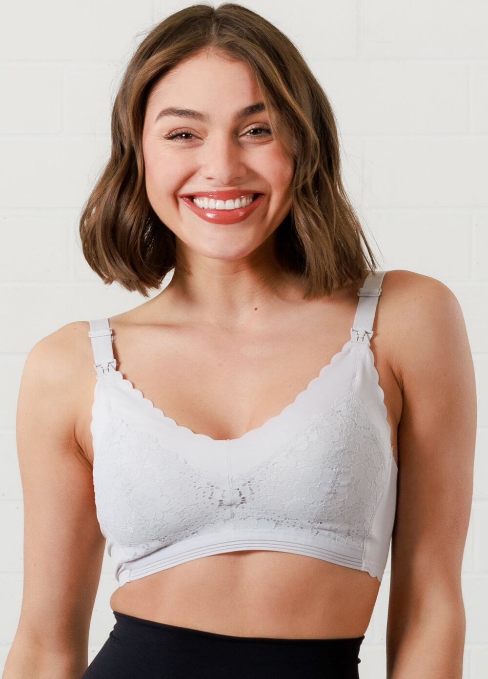 Queen Bee - Camila Lace Maternity Nursing Bra in Fog Grey