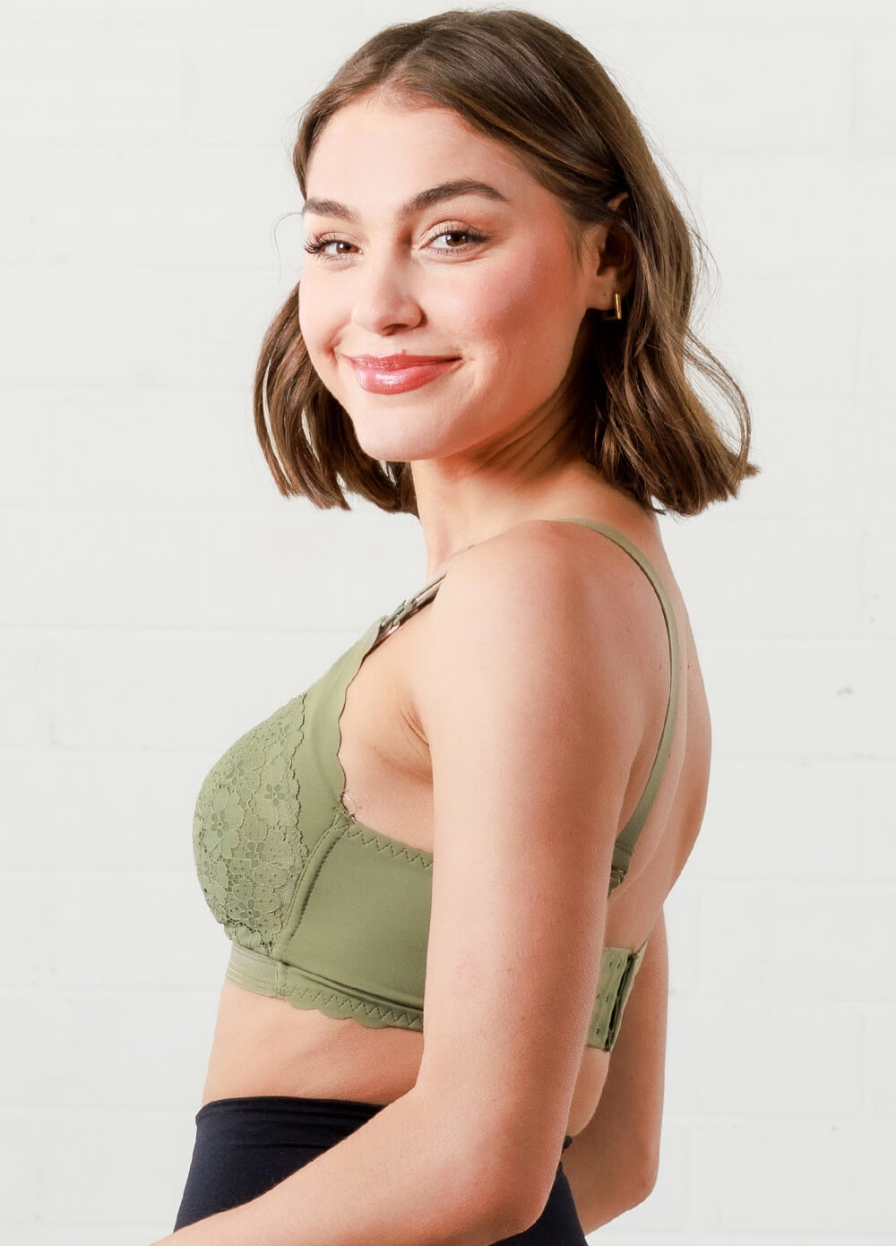 Queen Bee - Camila Lace Maternity Nursing Bra in Olive