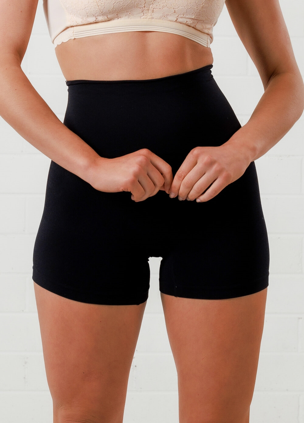 Queen Bee - Brooklyn Waist Cincher Recovery Shorts in Black