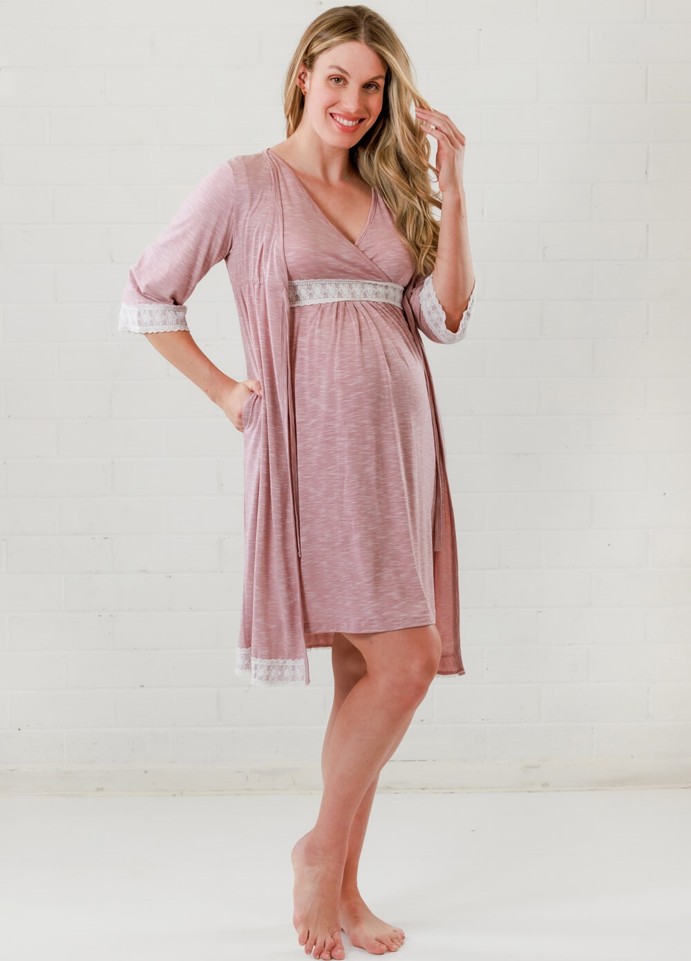 Lait & Co - Moselle Maternity Robe in Pink | Queen Bee