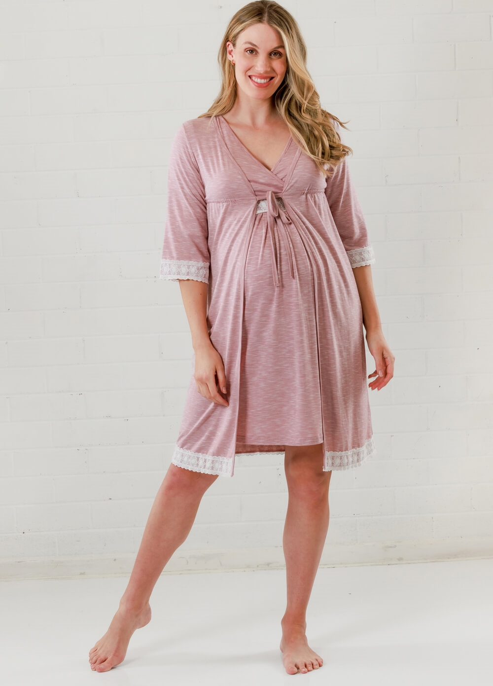 Lait & Co - Moselle Maternity Robe in Pink | Queen Bee