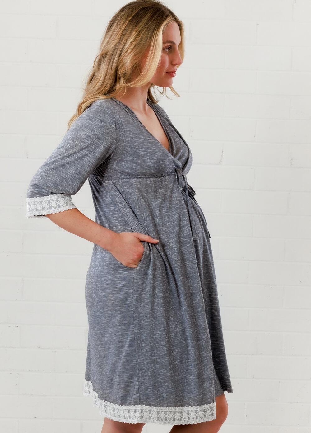 Lait & Co - Moselle Maternity Robe in Blue | Queen Bee