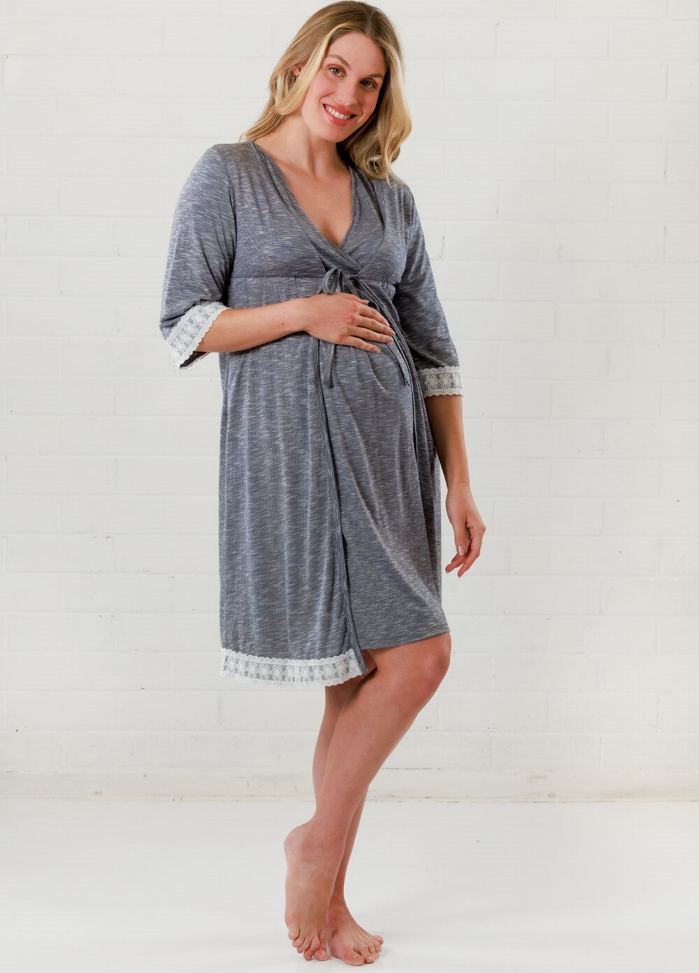Lait & Co - Moselle Maternity Robe in Blue | Queen Bee
