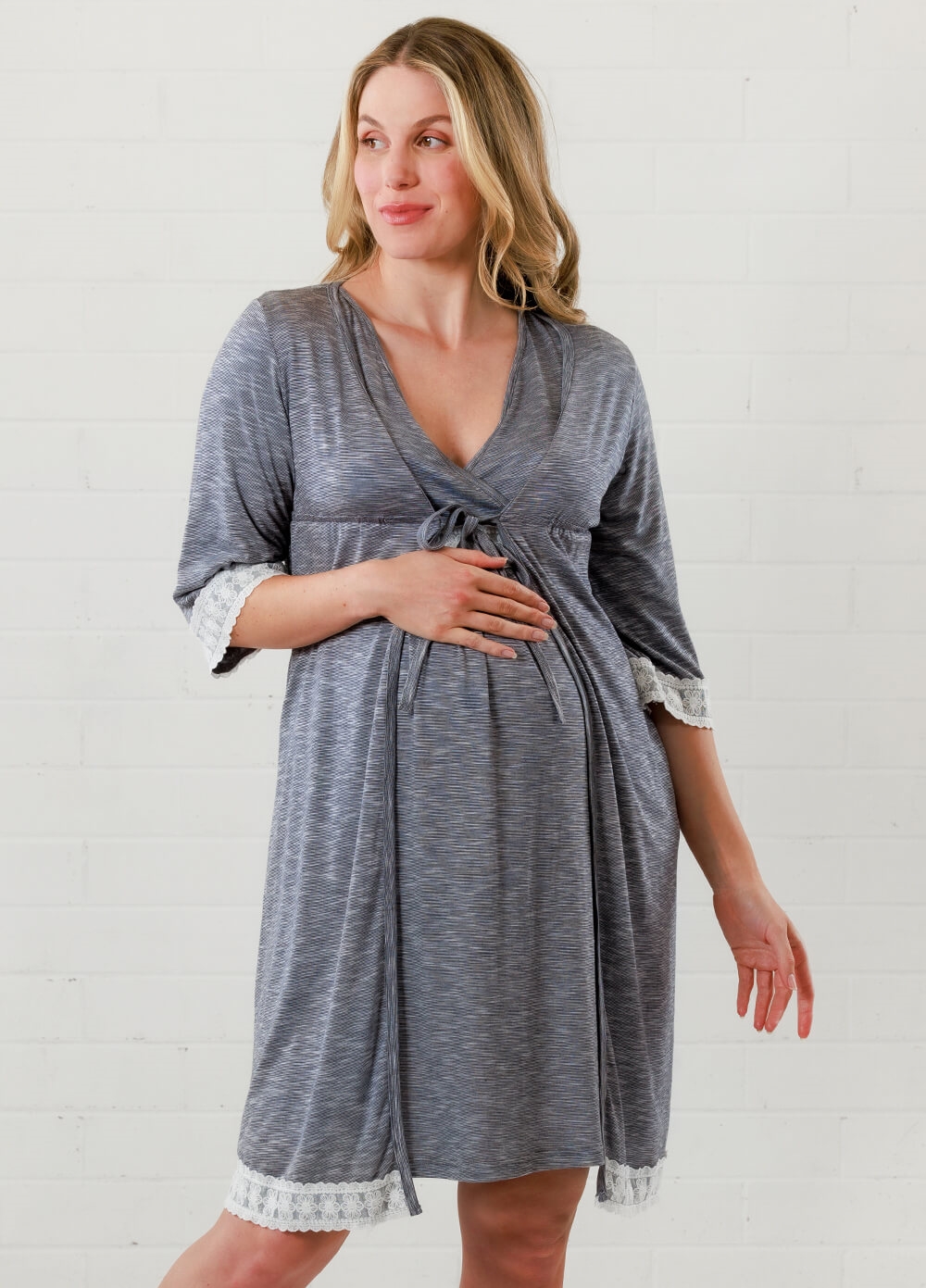 Lait & Co - Moselle Maternity Robe in Blue | Queen Bee