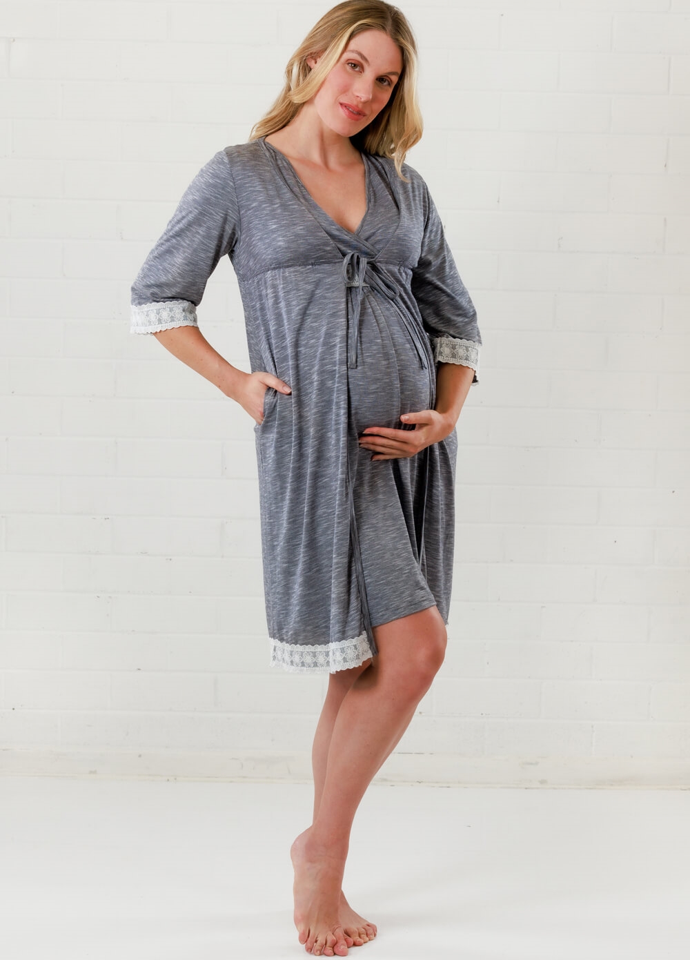 Lait & Co - Moselle Maternity Robe in Blue | Queen Bee