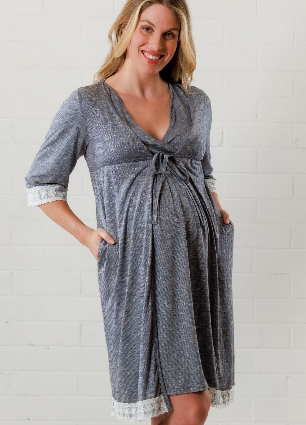 Lait & Co - Moselle Maternity Robe in Blue | Queen Bee