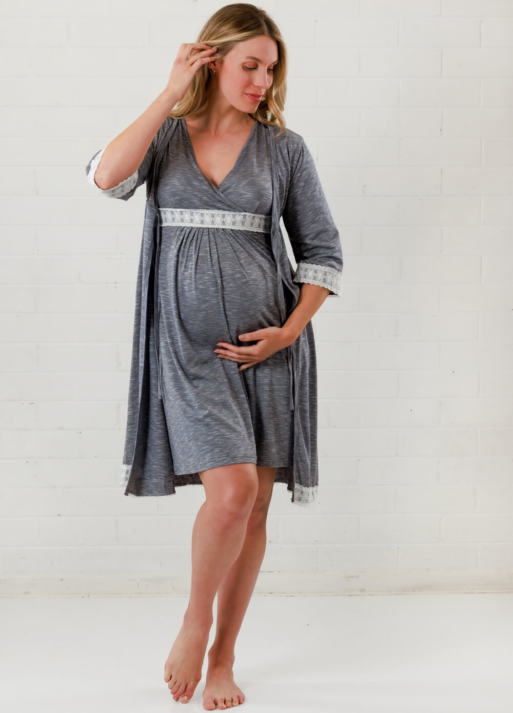 Lait & Co - Moselle Maternity Robe in Blue | Queen Bee