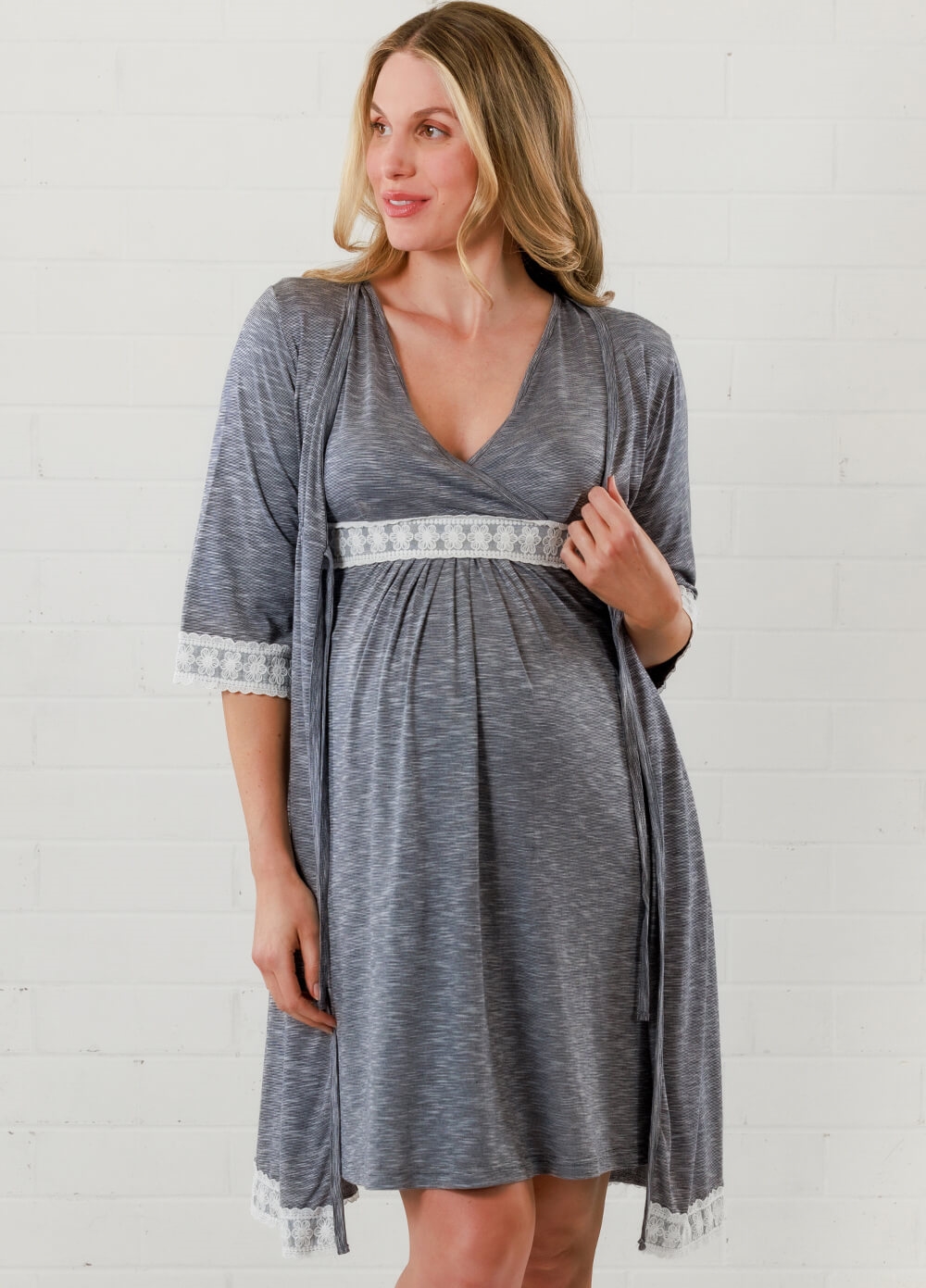 Lait & Co - Moselle Maternity Robe in Blue | Queen Bee