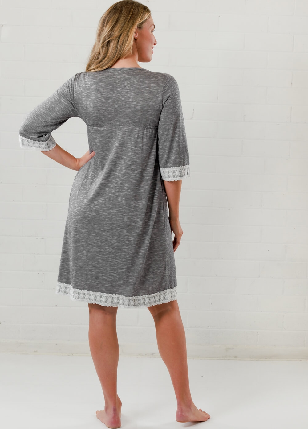 Lait & Co - Moselle Maternity Robe in Grey | Queen Bee