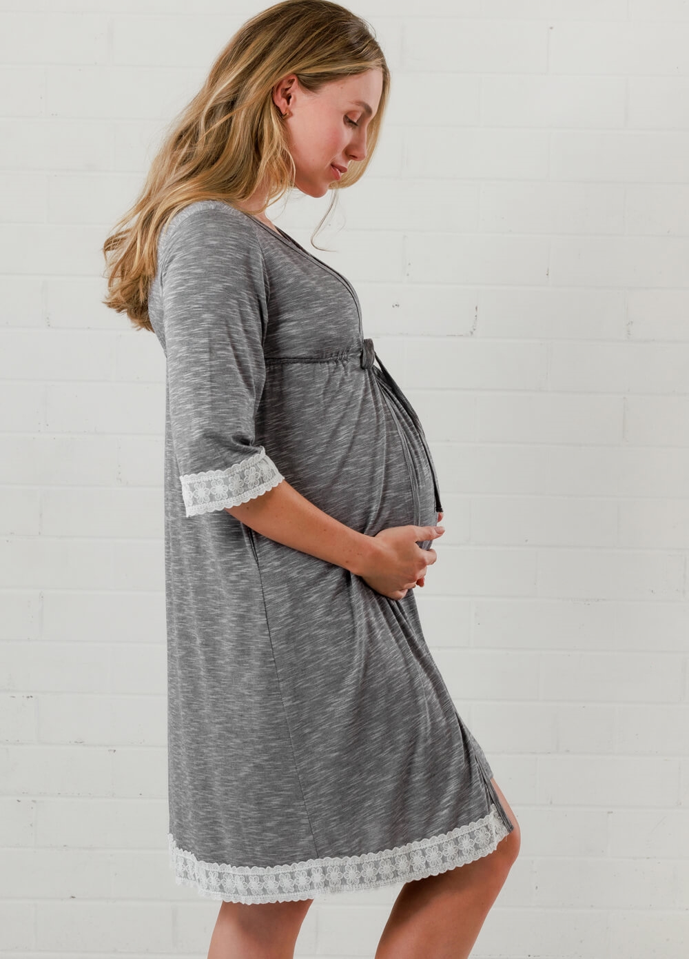 Lait & Co - Moselle Maternity Robe in Grey | Queen Bee