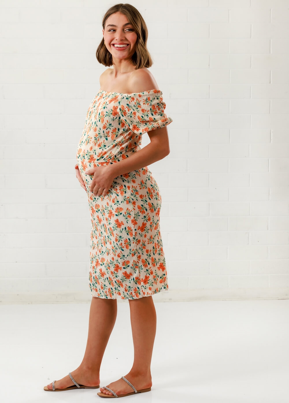 Lait & Co - Chanel Nursing Dress in Orange Floral - Queen Bee