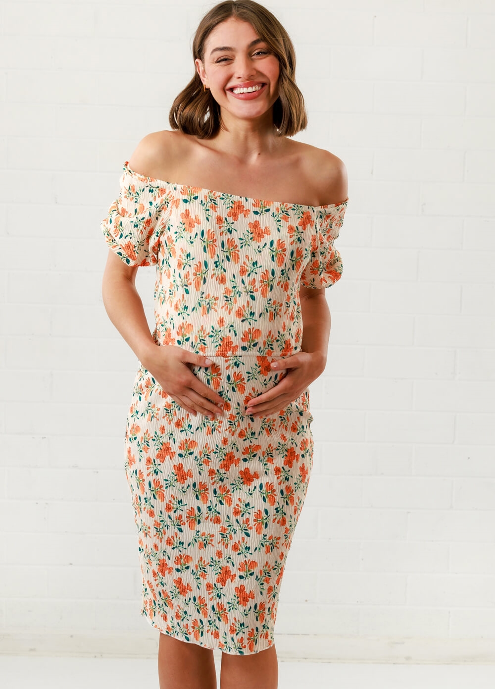 Lait & Co - Chanel Nursing Dress in Orange Floral - Queen Bee