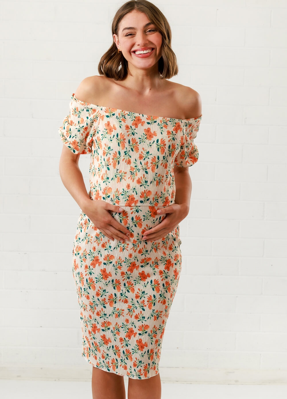 Lait & Co - Chanel Nursing Dress in Orange Floral