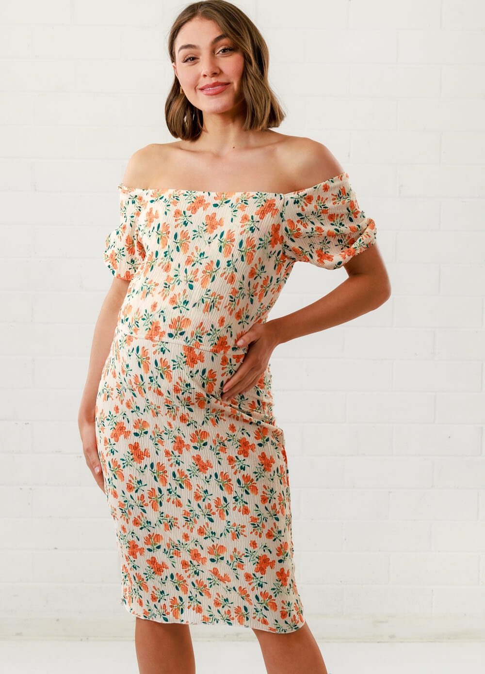 Lait & Co - Chanel Nursing Dress in Orange Floral - Queen Bee