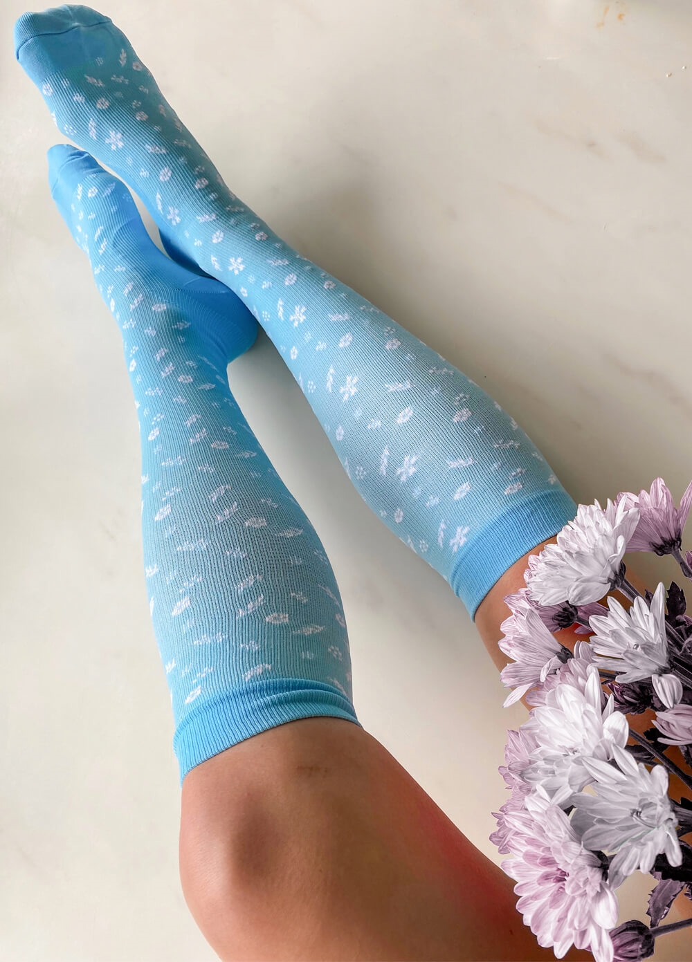 Mama Sox - Excite Maternity Compression Socks in Blue Floral