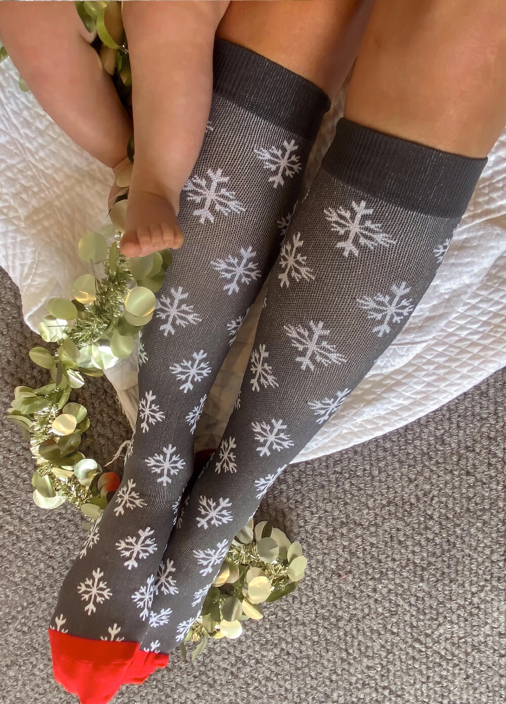 Mama Sox - Excite Maternity Compression Socks in Grey Snowflake