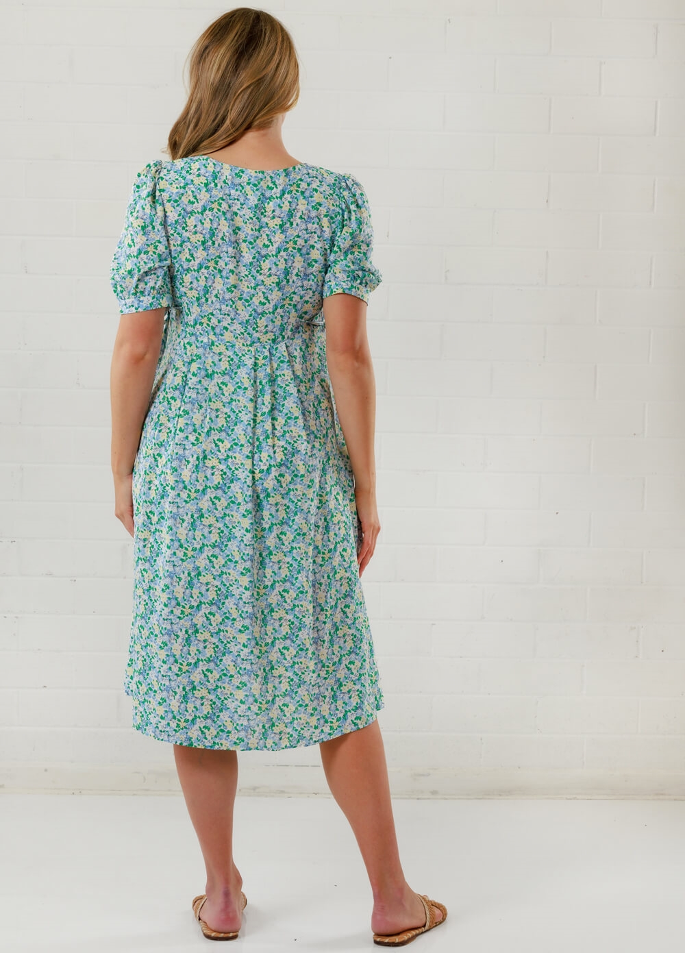 Lait & Co - Lea-Claire Maternity Dress in Green Floral