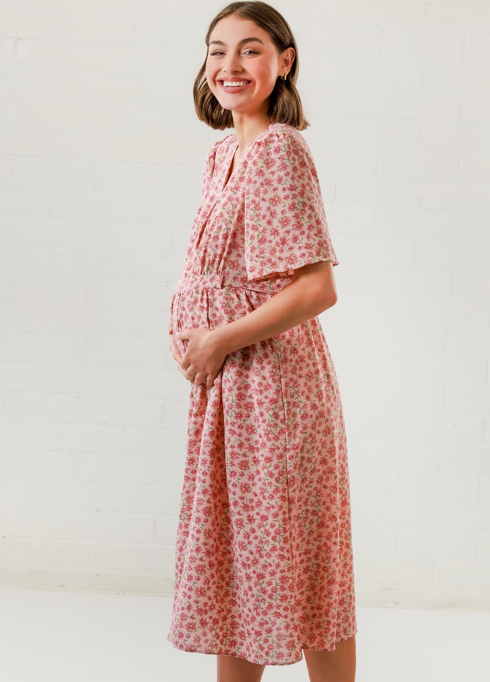 Lait & Co - Lucie-Marie Maternity Dress in Pink Floral