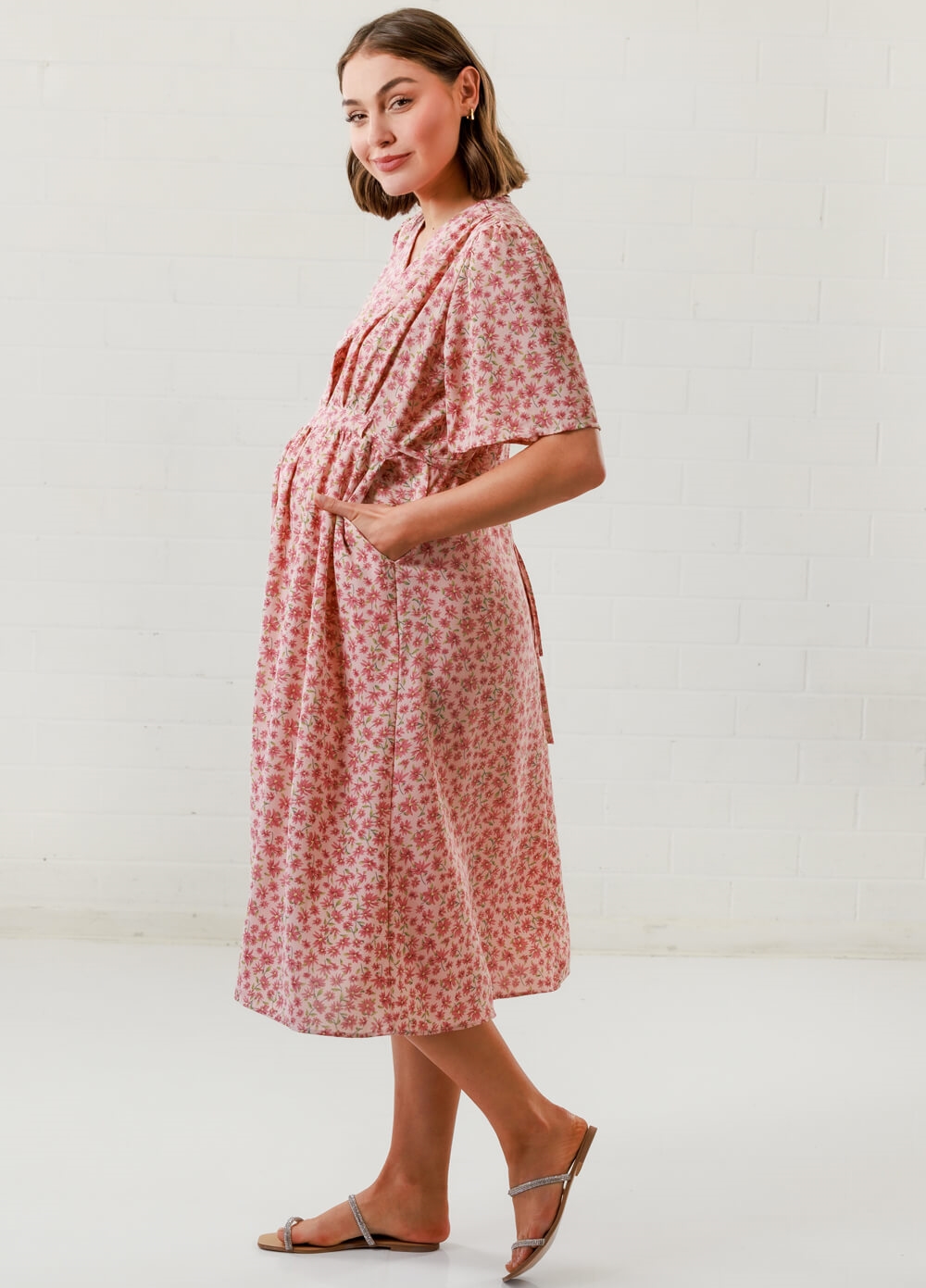 Lait & Co - Lucie-Marie Maternity Dress in Pink Floral