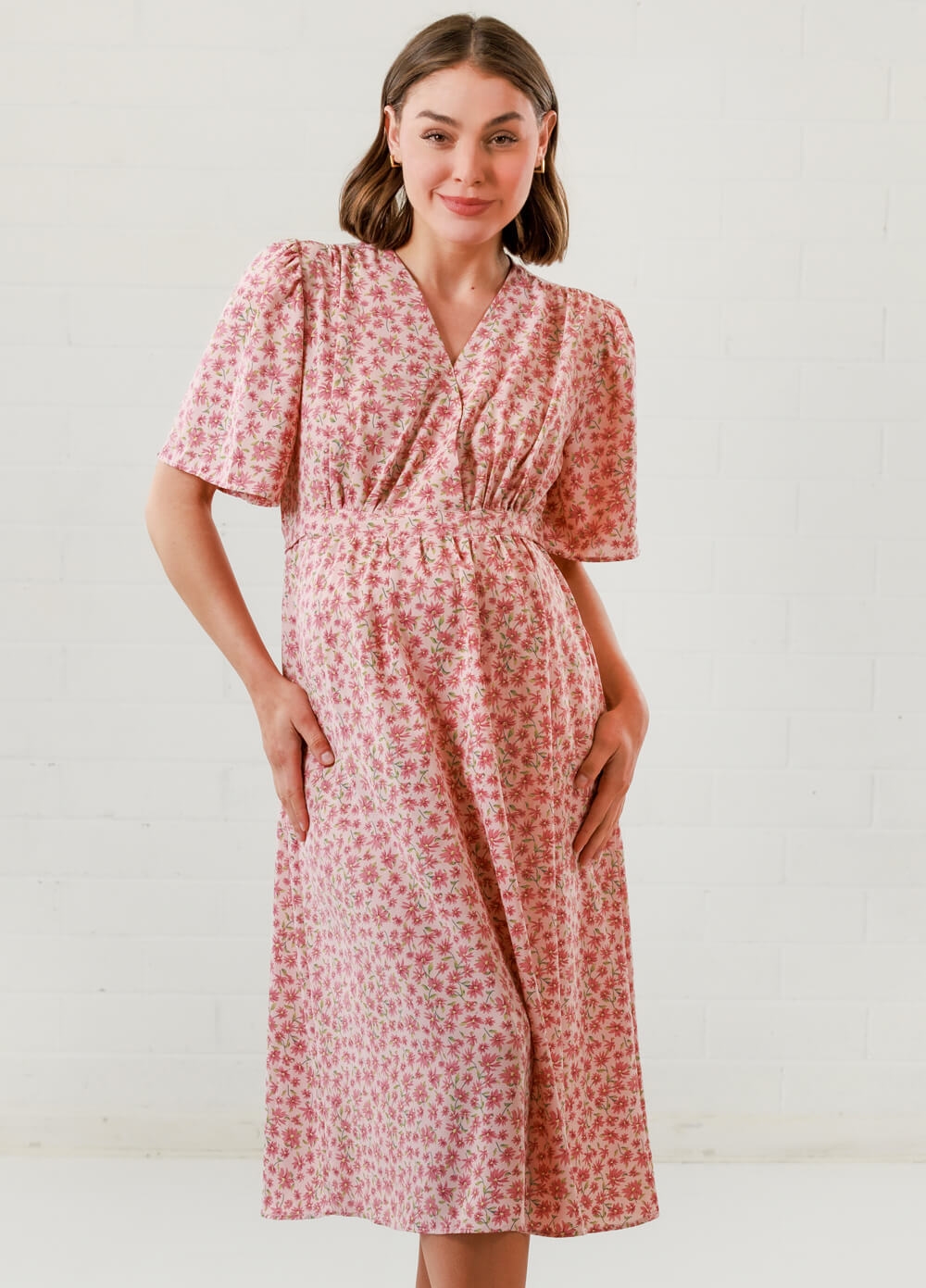 Lait & Co - Lucie-Marie Maternity Dress in Pink Floral