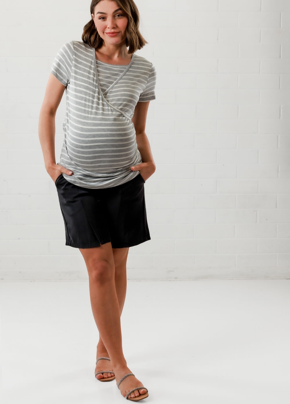 Lait & Co - Lunette Maternity Shorts in Black