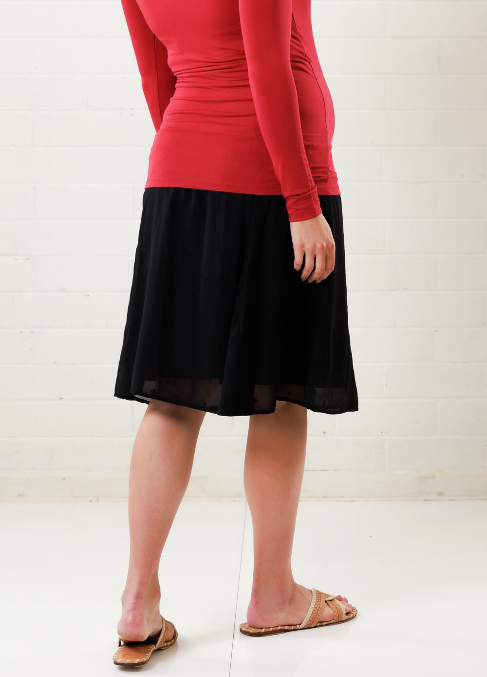 Voile Maternity Skirt in Black by Queen mum