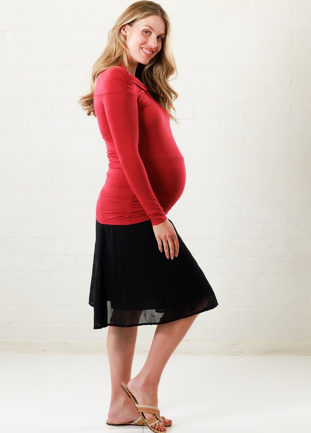 Voile Maternity Skirt in Black by Queen mum