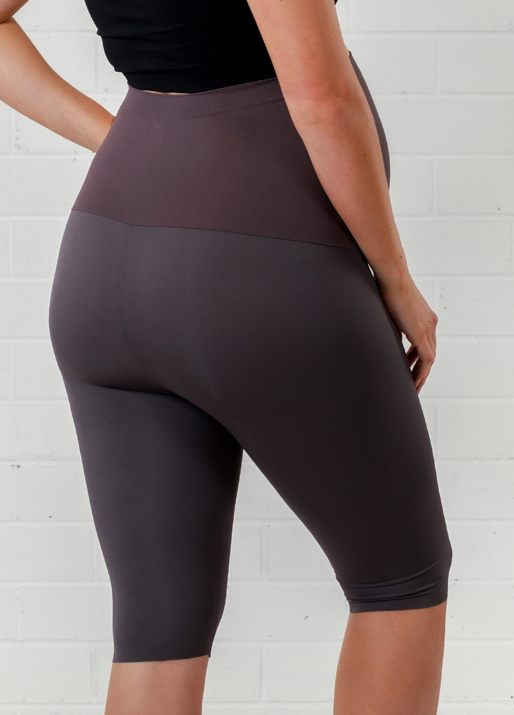 Queen Bee - Charlie Knee Length Maternity Legging in Charcoal