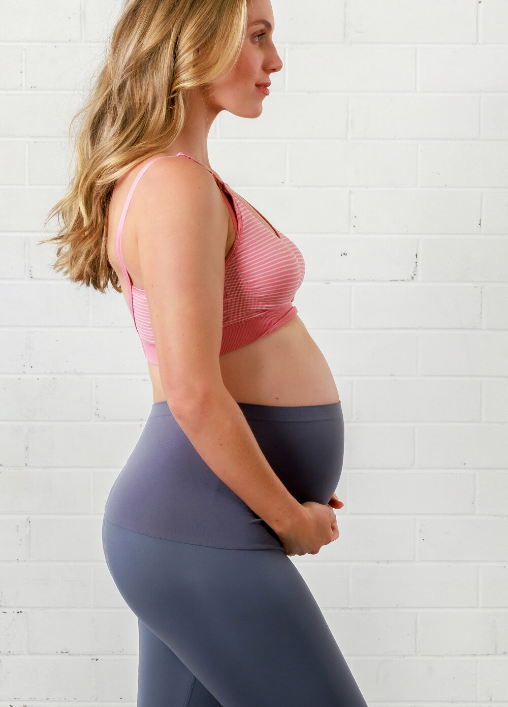 Queen Bee - Rumi Maternity Athleisure Leggings in Blue