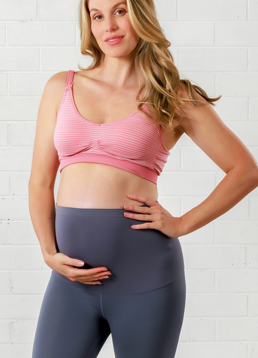 Queen Bee - Rumi Maternity Athleisure Leggings in Blue