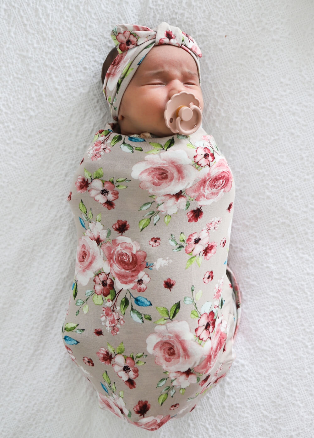 Welcome Baby Cherish Pregnancy Robe & Swaddle Set in Natural Rose