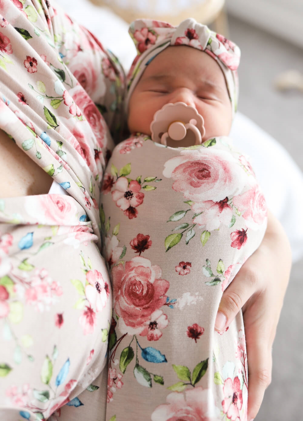 Welcome Baby Cherish Pregnancy Robe & Swaddle Set in Natural Rose