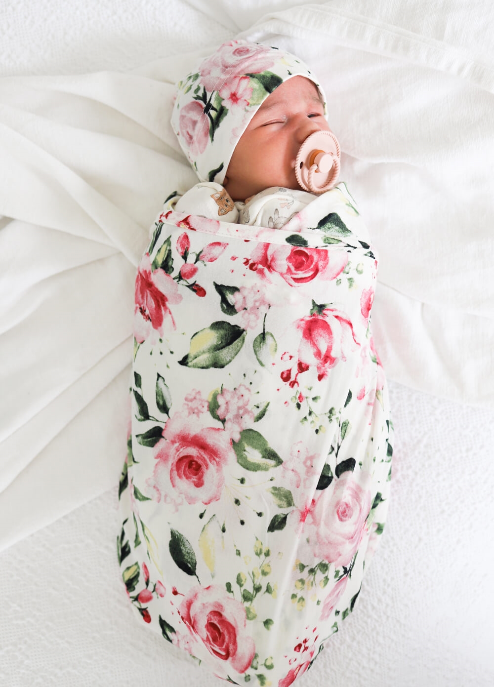 Welcome Baby - Cherish Pregnancy Robe & Swaddle Set in Ivory Rose