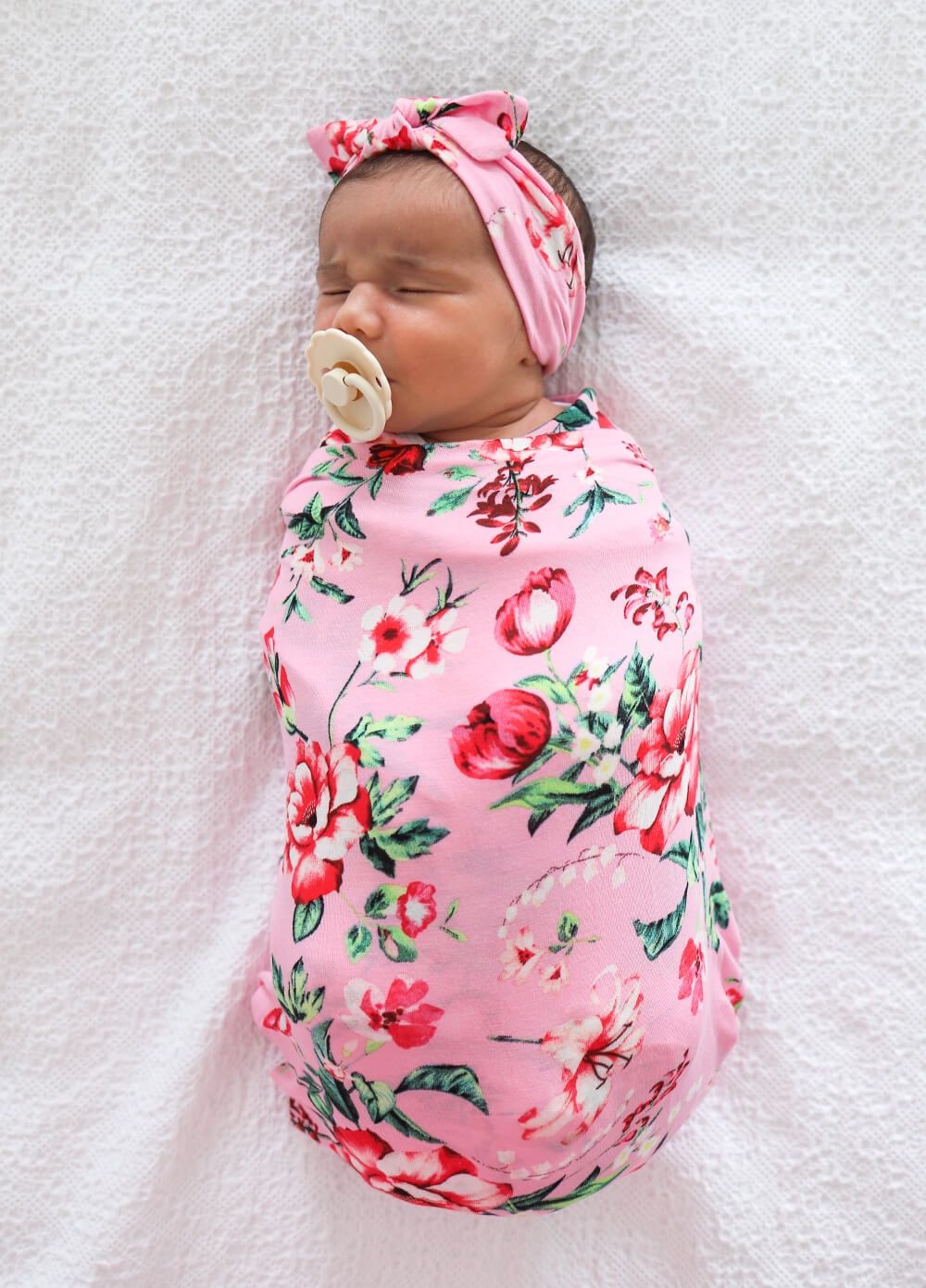 Welcome Baby - Cherish Pregnancy Robe & Swaddle Set in Pink Poppy