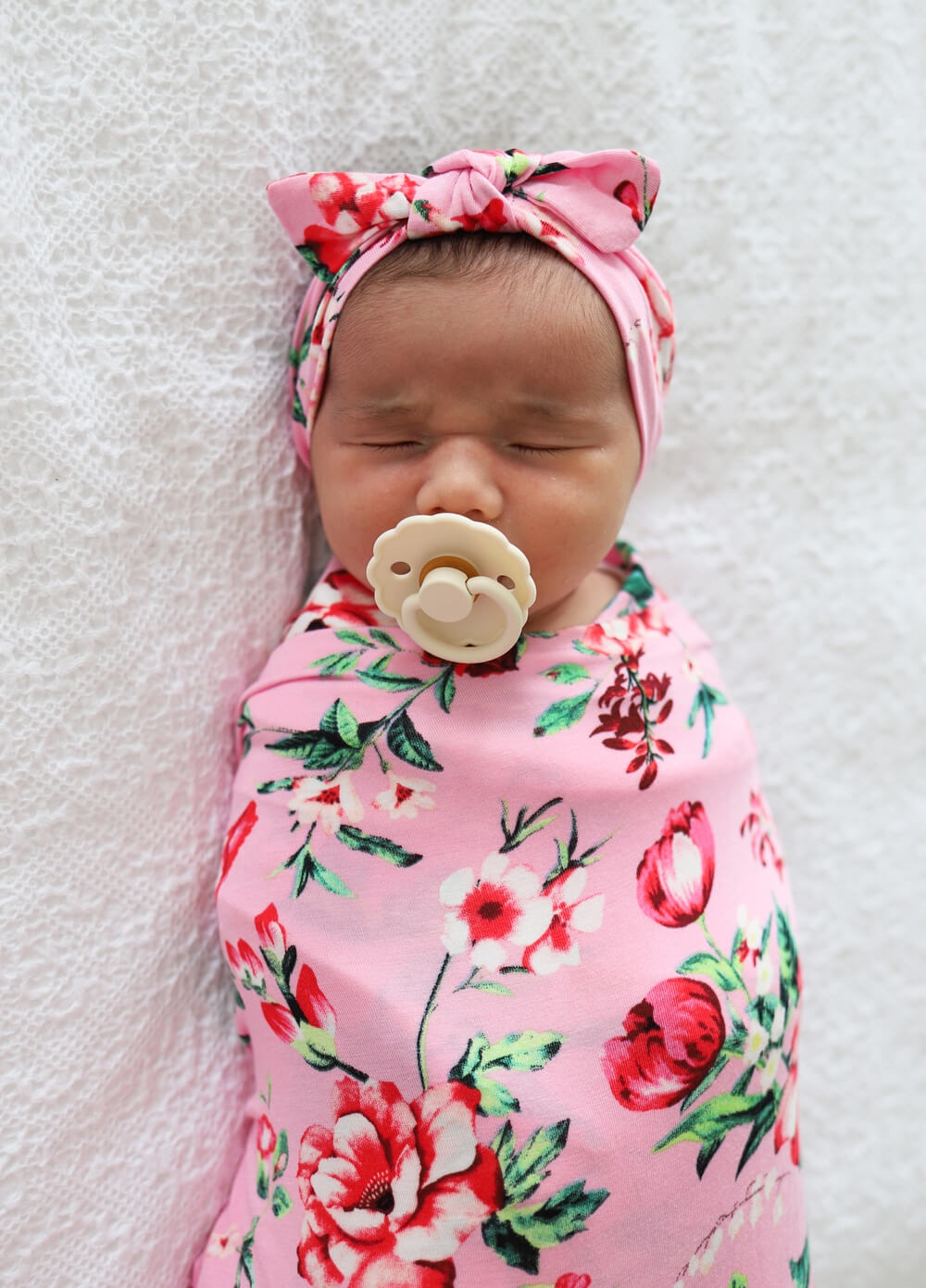 Welcome Baby - Cherish Pregnancy Robe & Swaddle Set in Pink Poppy