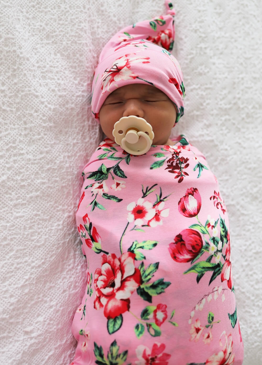 Welcome Baby - Cherish Pregnancy Robe & Swaddle Set in Pink Poppy