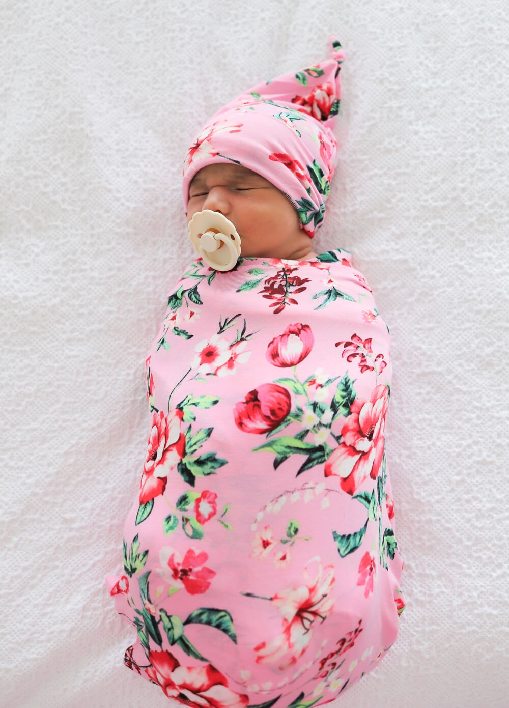 Welcome Baby - Cherish Pregnancy Robe & Swaddle Set in Pink Poppy