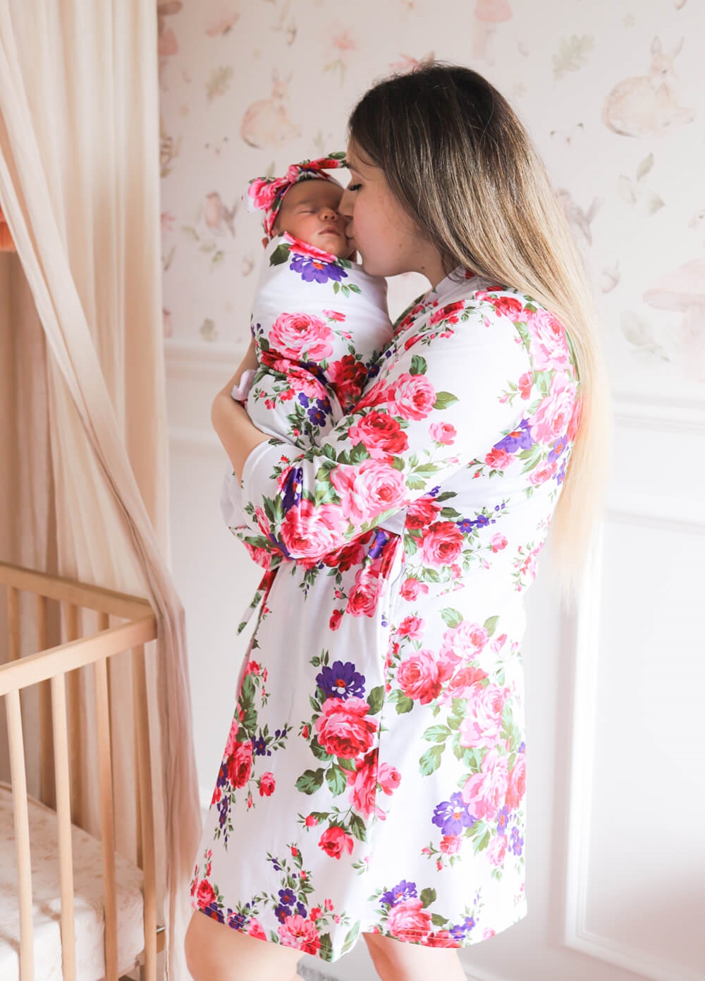 Welcome Baby - Treasure Pregnancy Robe & Swaddle Set | Rose Dream