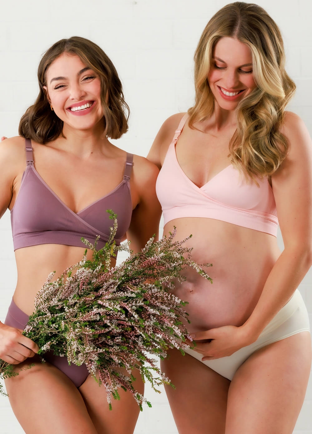 Queen Bee - 2-Pack Dakota Maternity Nursing Bra Bundle Pink/Mocha