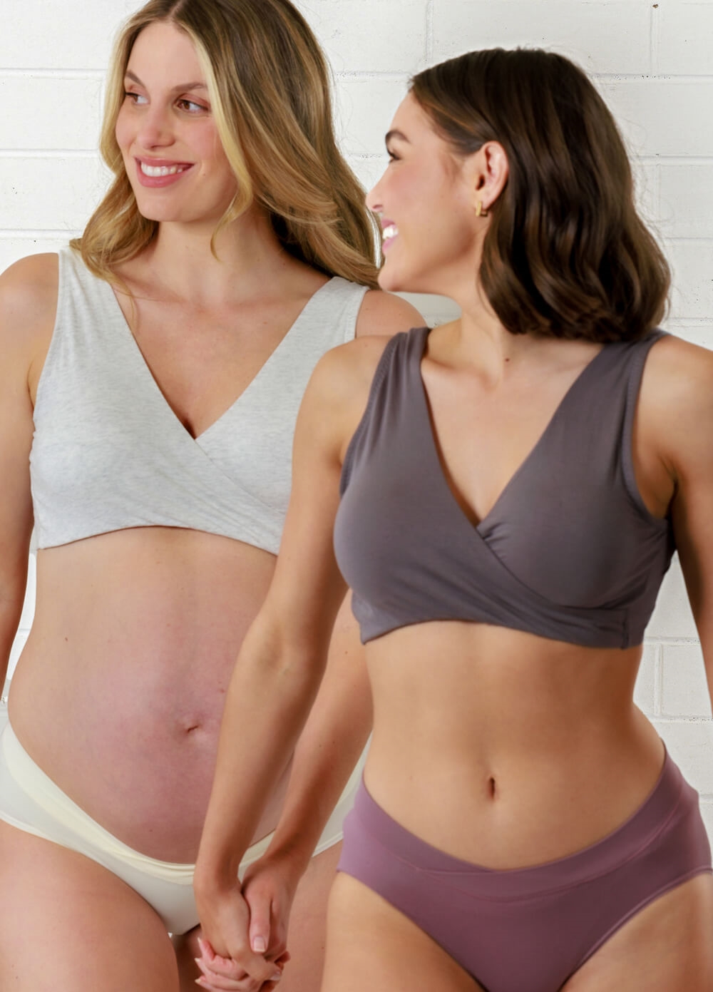 Pack of 2 Crossover Maternity Bra – Black & Grey