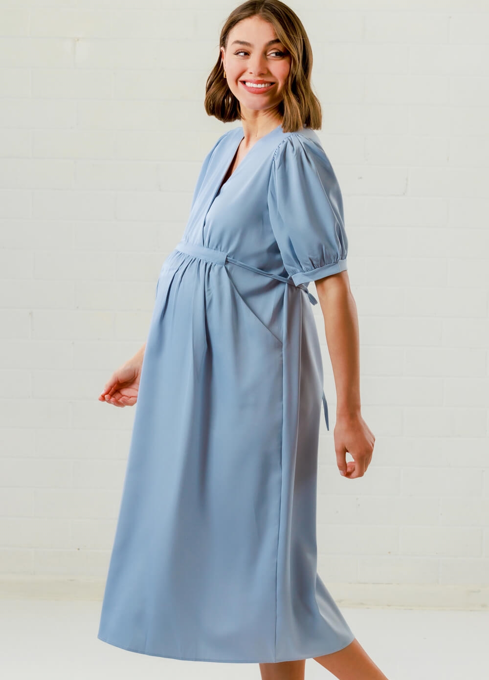 Lait & Co - Anna-Elea Maternity Cocktail Party Dress in Blue