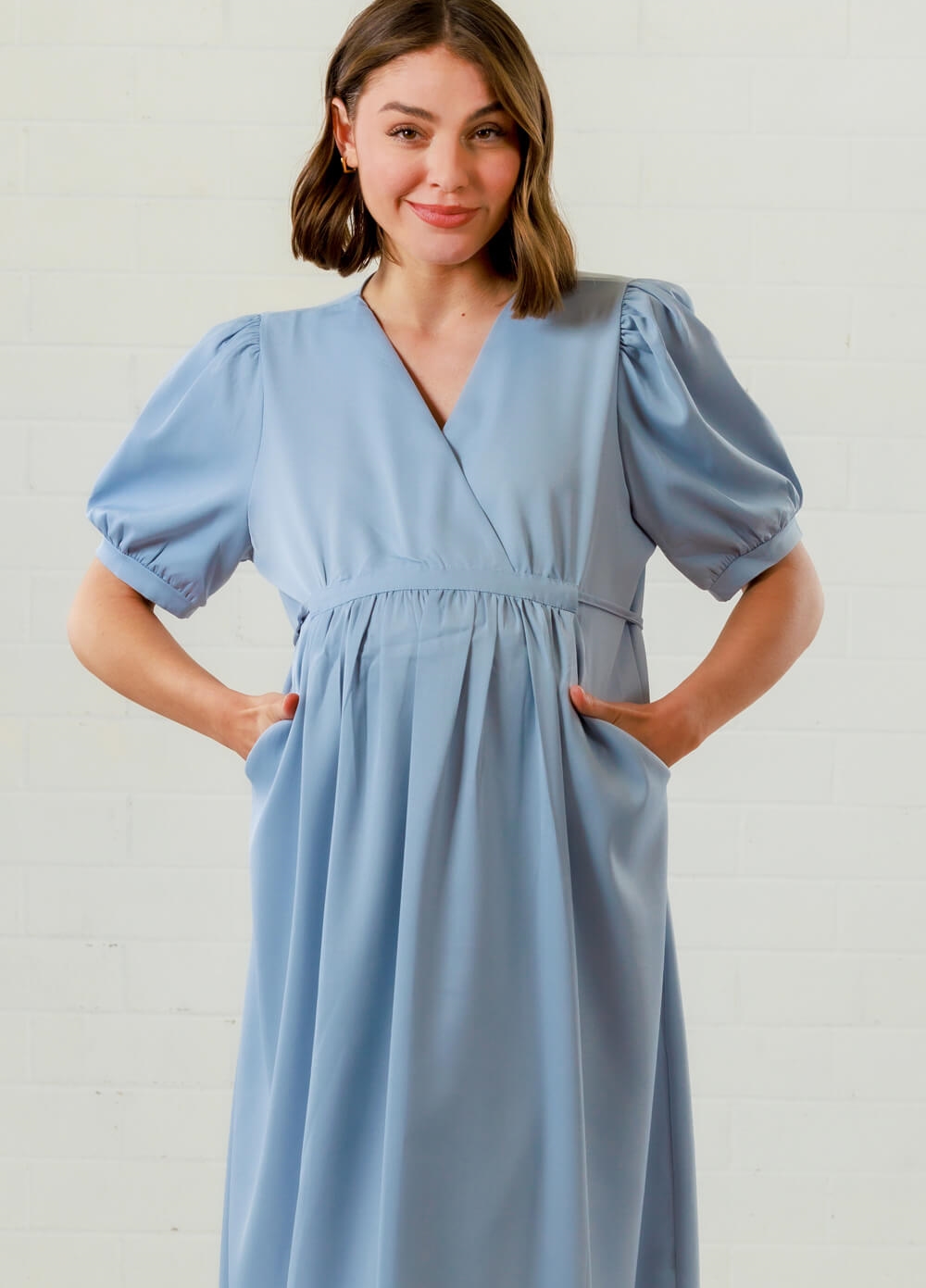 Lait & Co - Anna-Elea Maternity Cocktail Party Dress in Blue