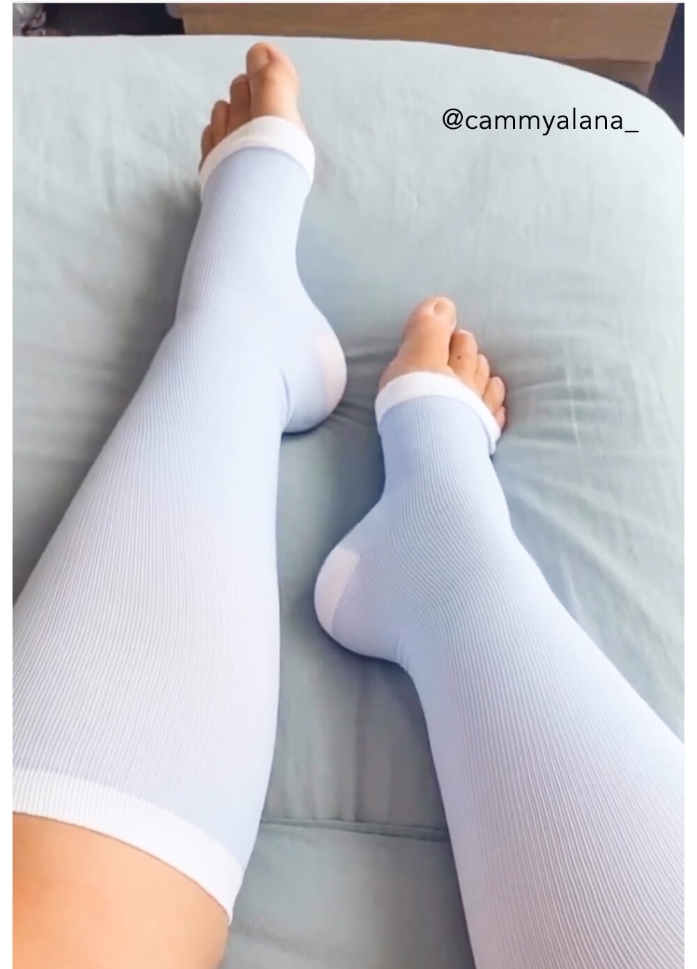 Mama Sox - Inspire Open Toe Maternity Compression Socks in Pale Blue