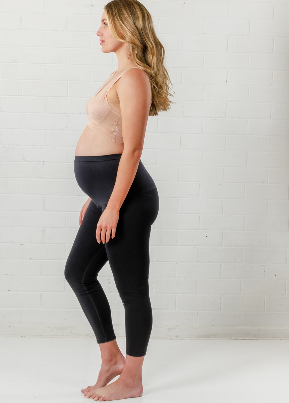 Blakely Maternity Fleece Leggings in Black