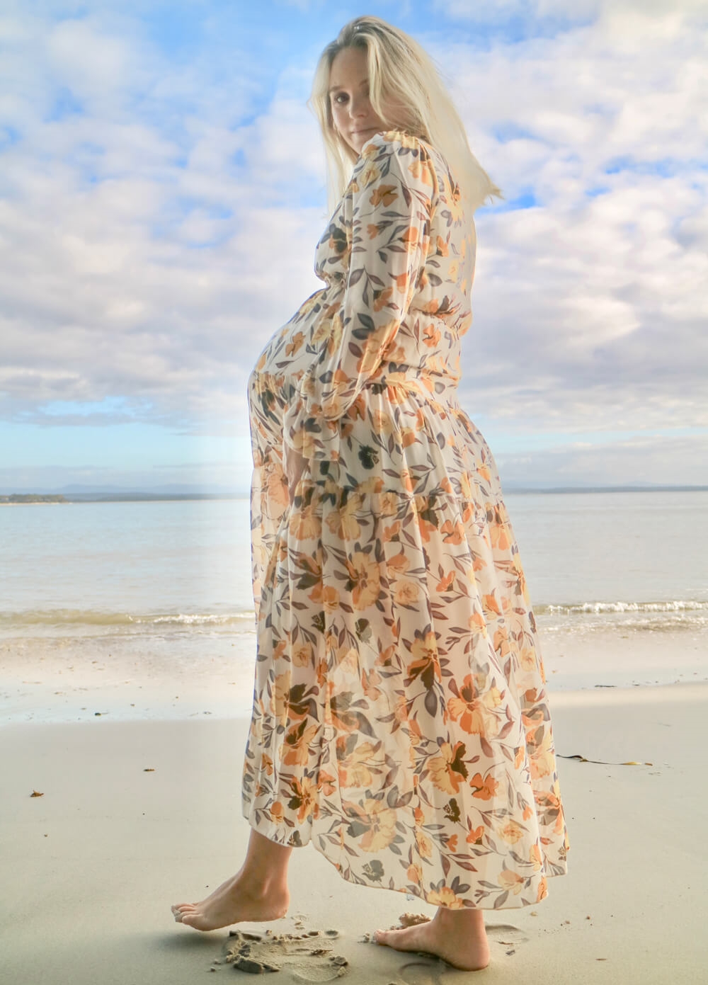 Lait & Co - Wanderlust Maternity Maxi Gown in Yellow Floral